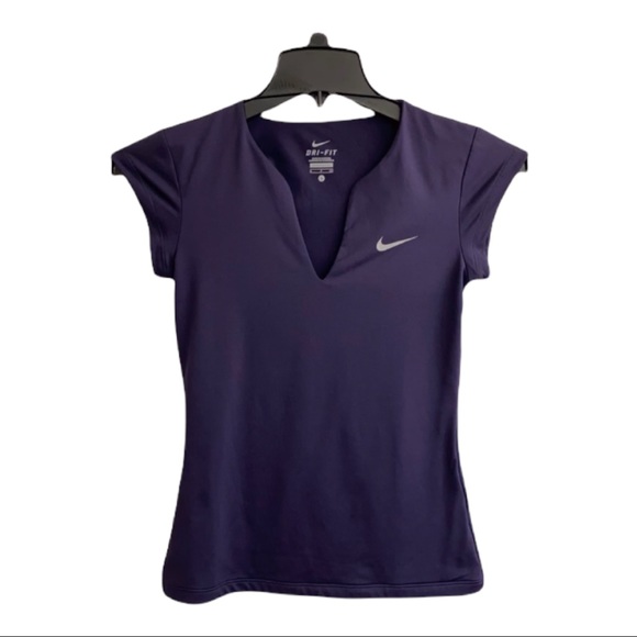 Nike Tops - ⛱ Nike Tennis Dry-Fit Cap Sleeve V-Neck Athletic Top Tee Extra Small